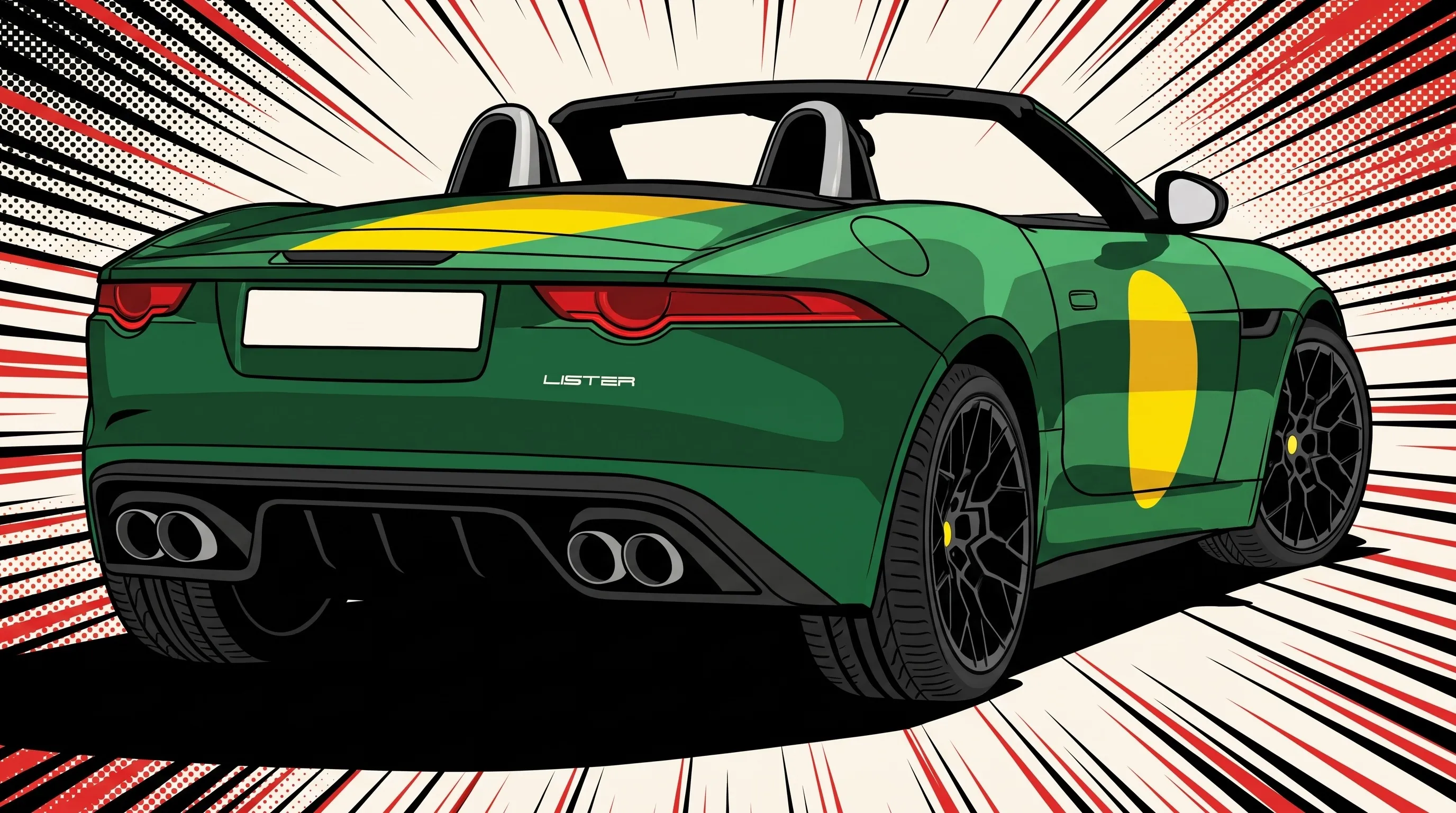 Lister LFT-C vista di tre quarti posteriore con diffusore e quattro terminali